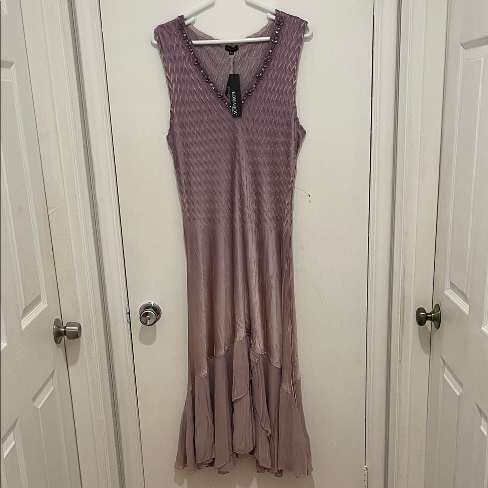 2 PC Set Komarov Mauve Sleeveless Maxi Dress